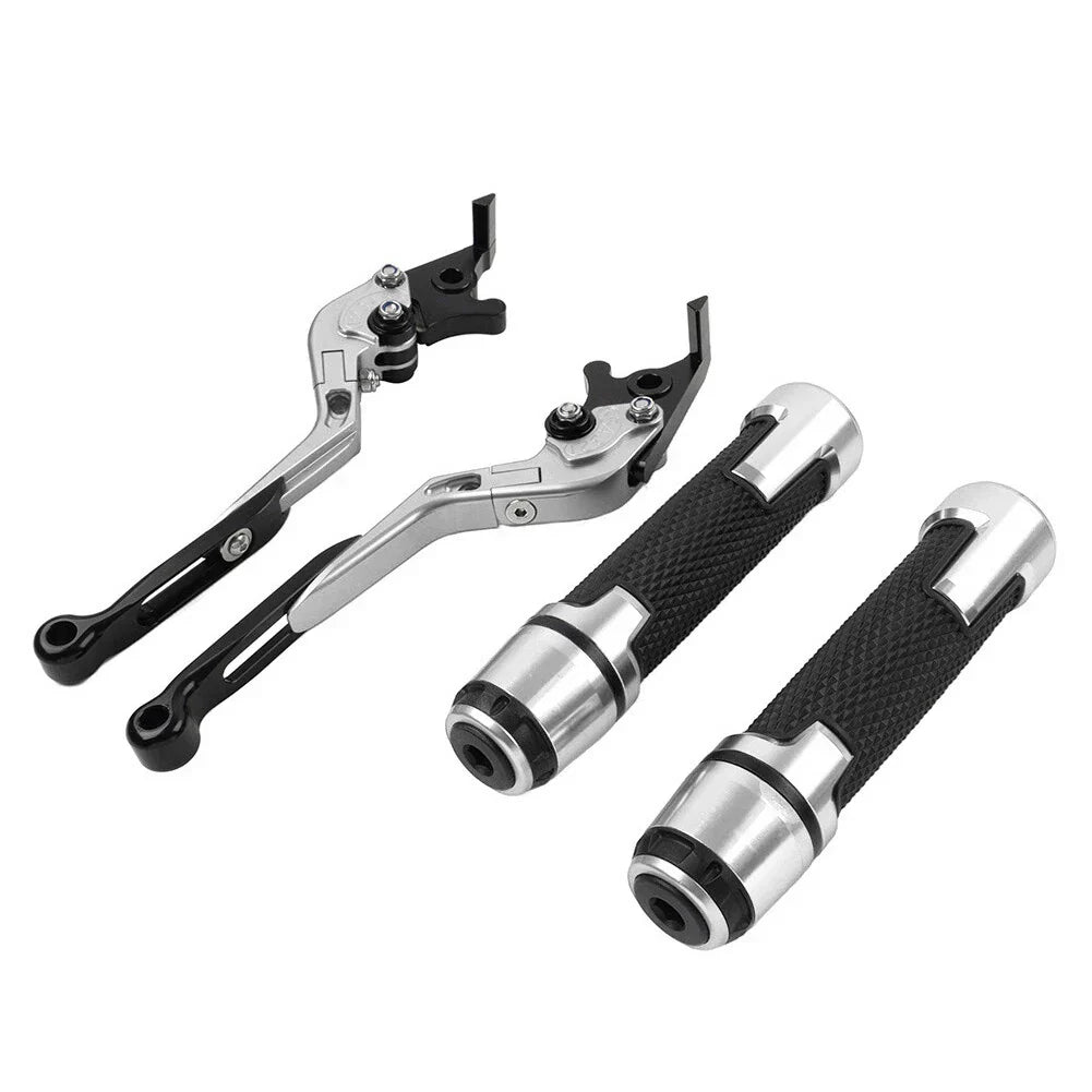 Silver Extendable Brake Clutch Levers & Handlebar Grips for BMW G310R G310GS