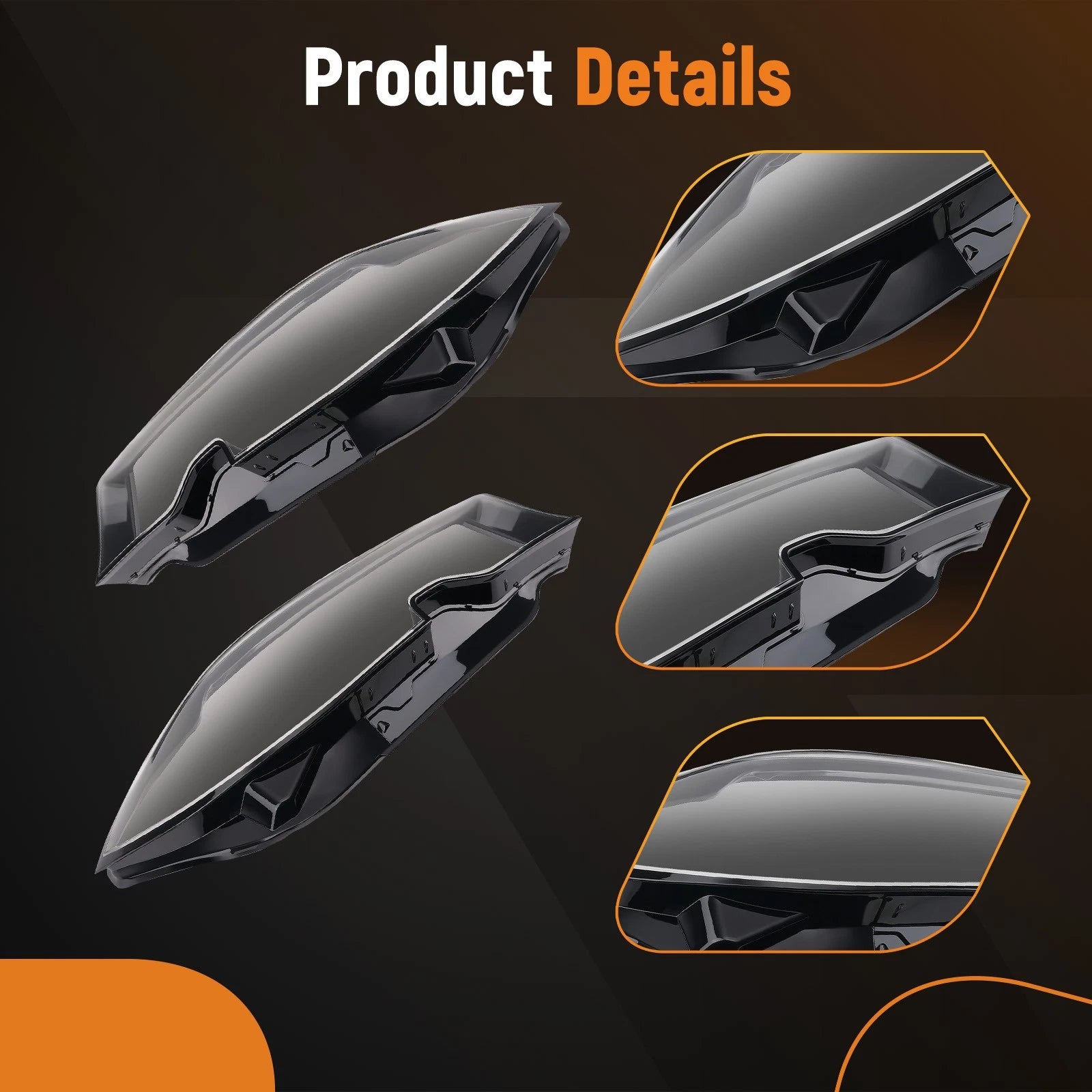 Pair Front Headlight Lens Covers for BMW 3 G20 (2019-2021)