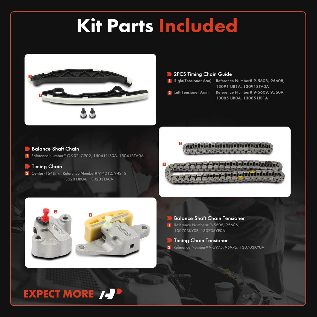 6X Timing Chain Kit for Nissan Altima Rogue INFINITI QX60 (2014–2018)