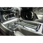 Brushed Stainless Center Console Plate with Polished Trim for 2010–2014 Mustang Manual