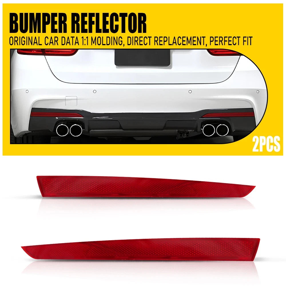 Set of 2 Rear Bumper Reflector Lamps for BMW 3-Series F30 F31 (2012–2017)