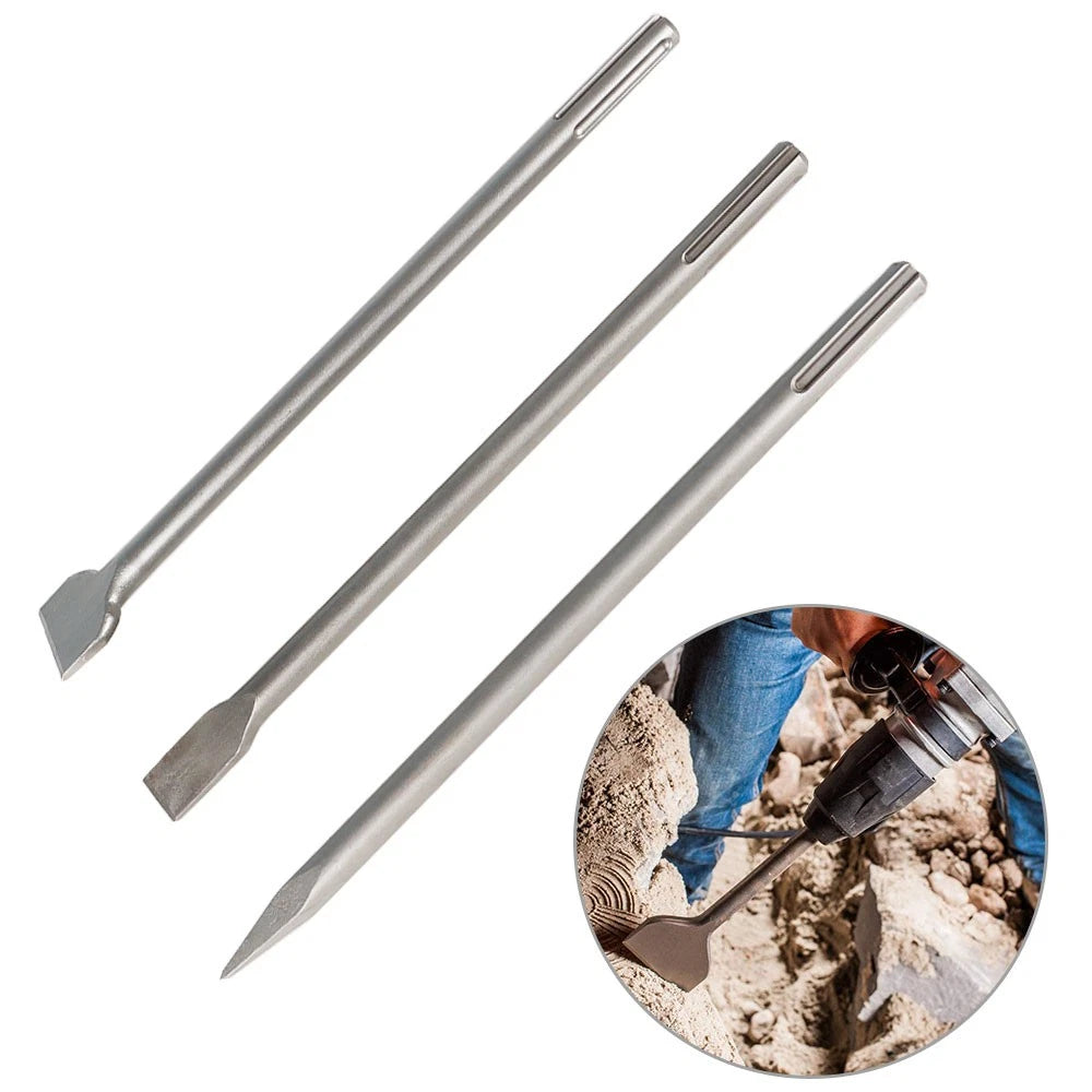 Set of 4 16" SDS Max Bits for Long-Point Chisel