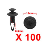 100 Pcs Push Rivets for Ford Mondeo (6.5mm Hole Dia)