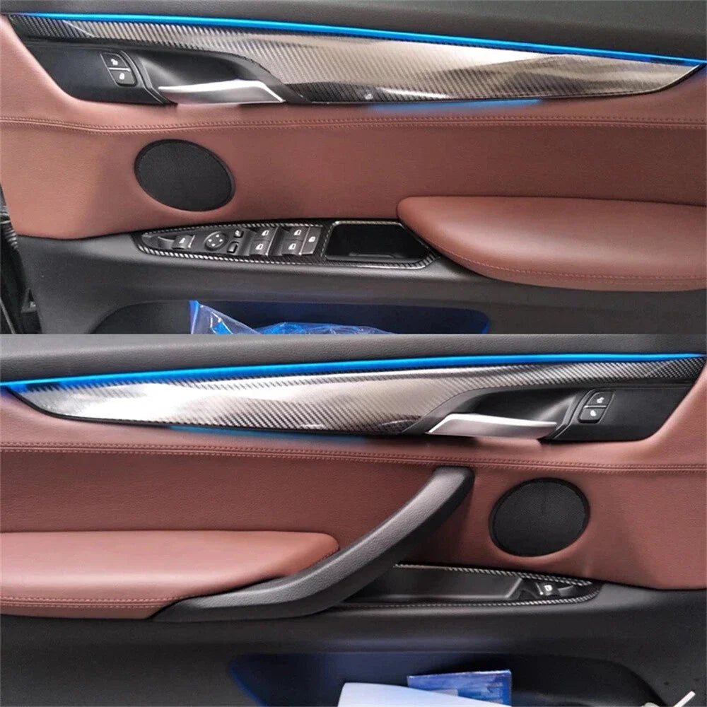Set of 5D Carbon Fiber Pattern Interior Trim Stickers for BMW X5 (2008-2018)
