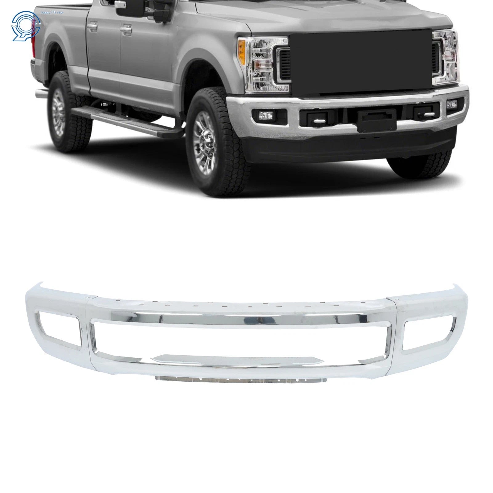 Split-Type Front Bumper for Ford F250 F350 (2017–2019) Chrome Steel