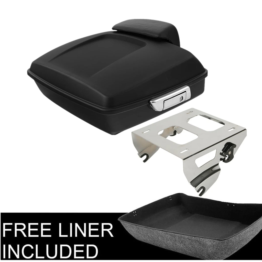 Matt Chopped Trunk Pad Solo Mount Rack for Harley Touring Glide (2014–2023)