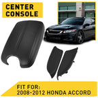 Leather Door Armrest Cover & Base Lid for Honda Accord (2008–2012) Black