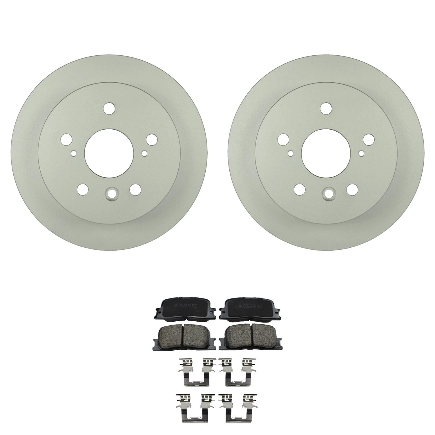 Set of 2 Bosch QuietCast Rear Rotors & Akebono ProACT Pads for Camry ES300 (1997–2001)