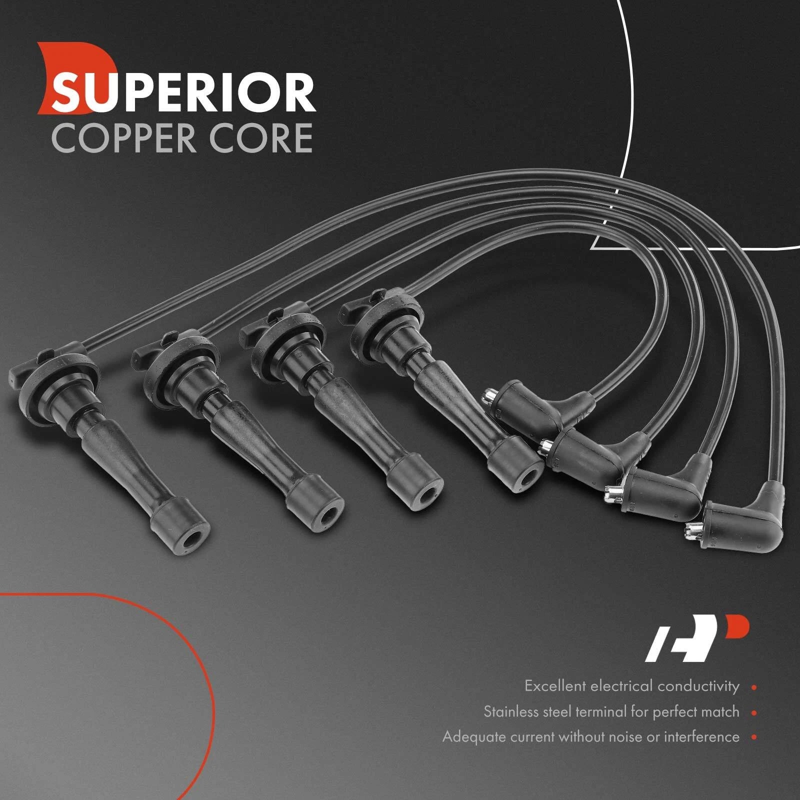 Set of 4 Spark Plug Wires for Honda CR-V (1997–2001) Acura Integra (1997–2001)