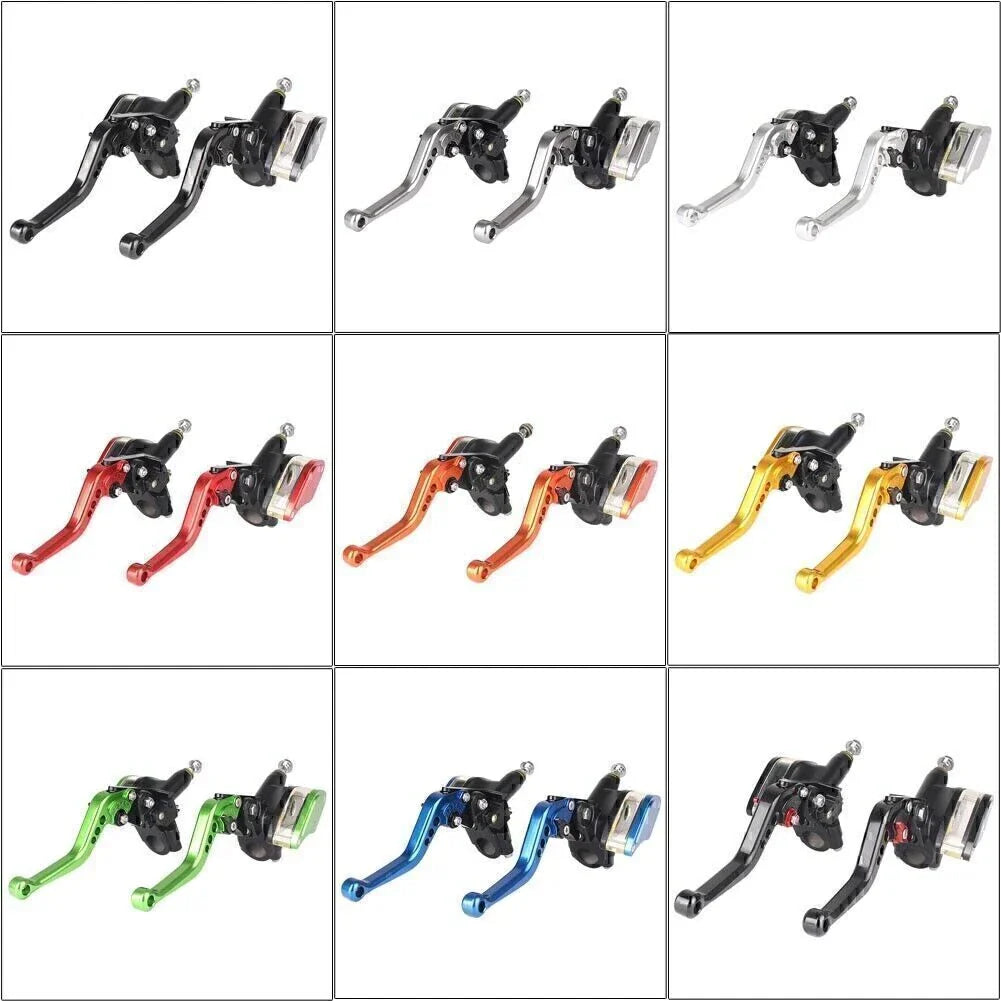 Black Clutch Brake Levers & Master Cylinder Reservoir for Motorcycle 22mm