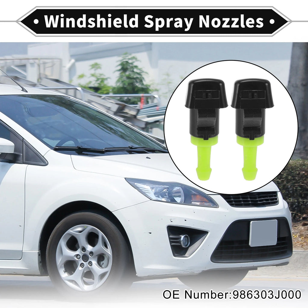 2 Pcs Front Windshield Washer Nozzle for Kia Borrego (2008–2012) No. 986303J000