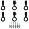 Set of 6 NGK V-Power Spark Plugs & Coil Boots for Camry Highlander RX330 Sienna (2002–2006)