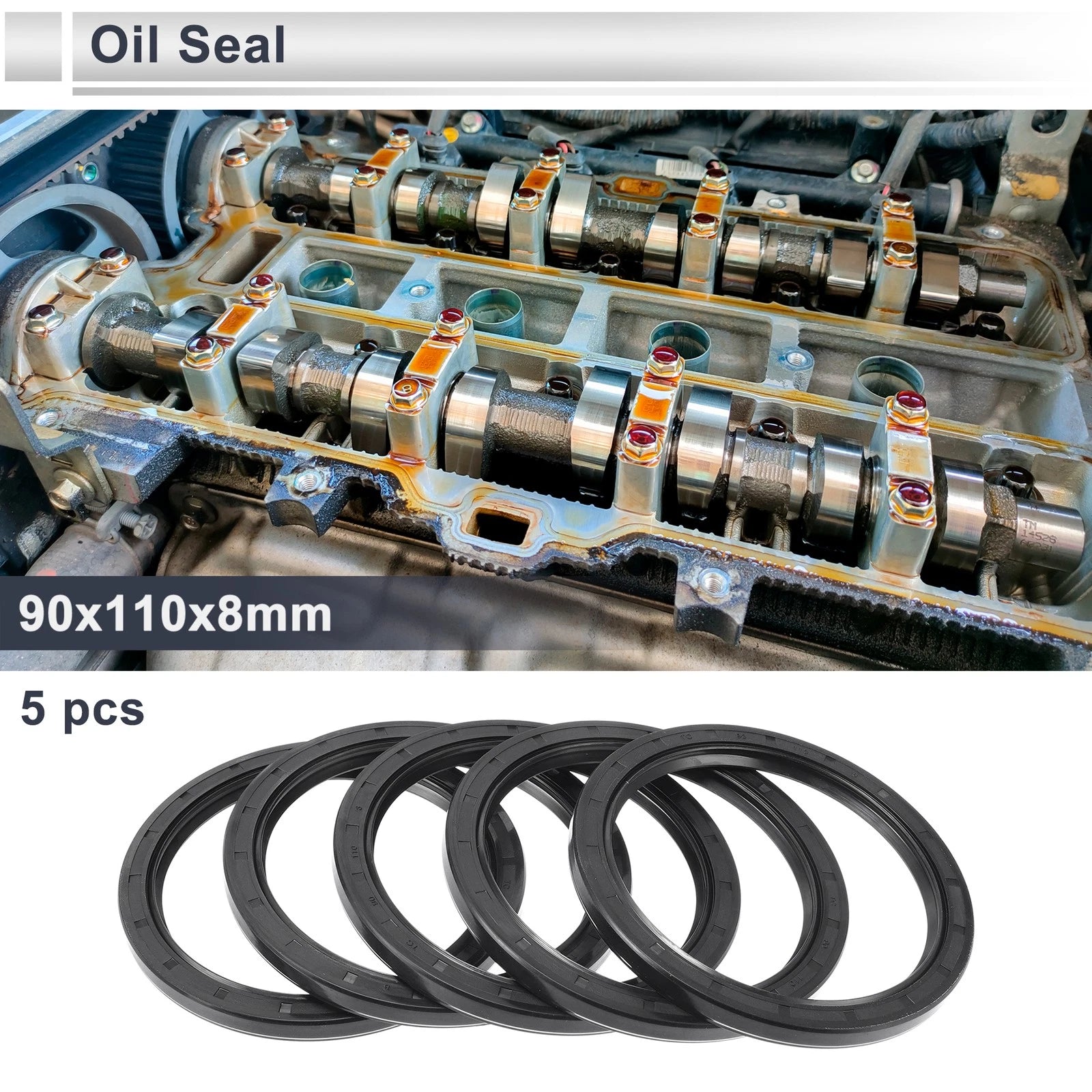 Set of 5 Oil Seal Rotary Shaft Seal 90x110x8mm Nitrile Rubber