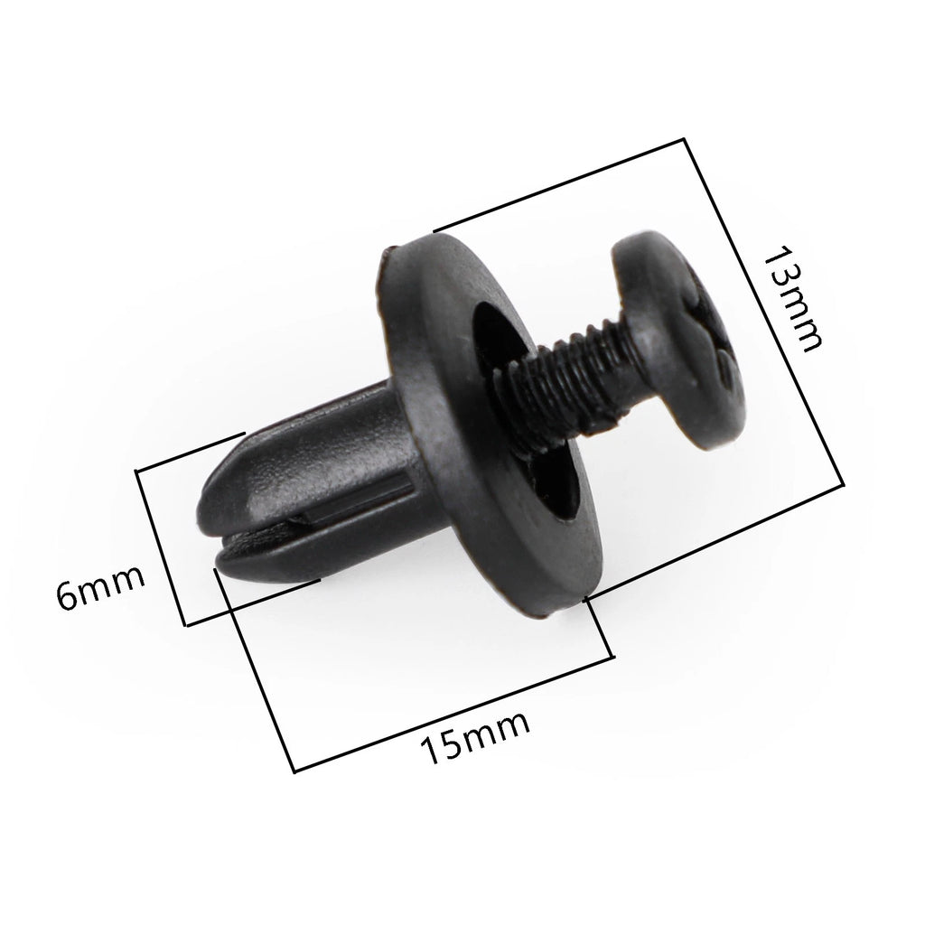 10x Fairing Clip Screw Rivets for Suzuki GSX, Burgman, V-Strom (All Years)