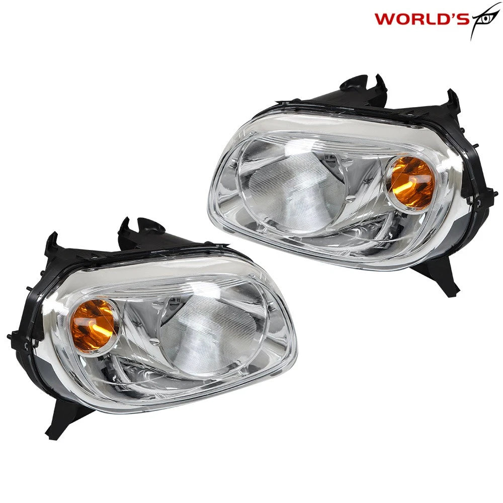 Set of 2 Headlights for Chevy HHR (2006–2011) Halogen Chrome Housing Clear Lens