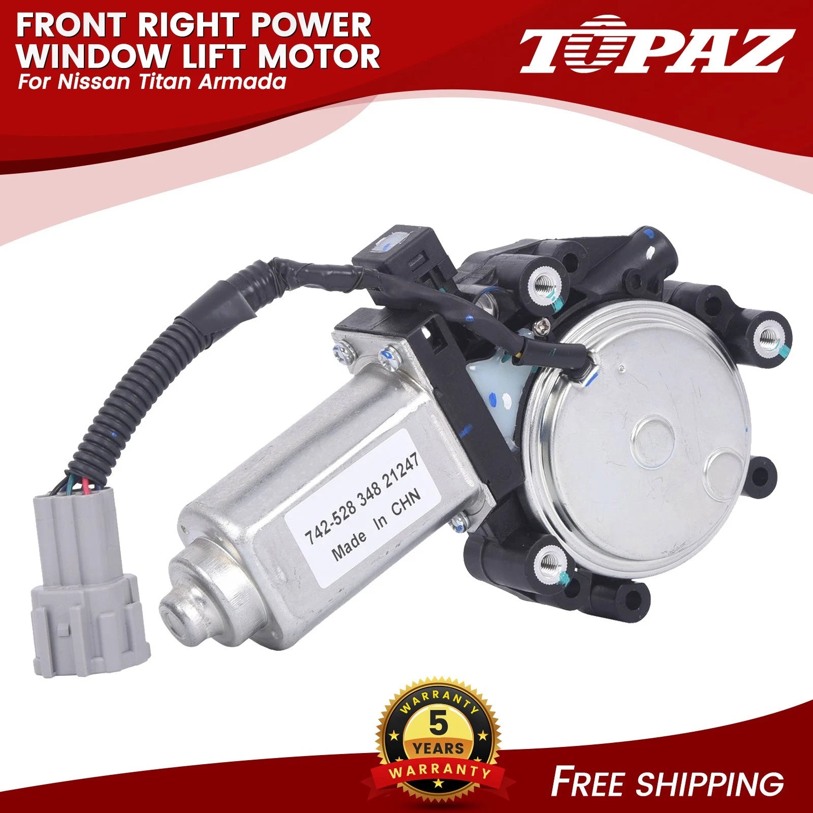 Front Right Power Window Lift Motor for Nissan Titan Armada (2004–2019)