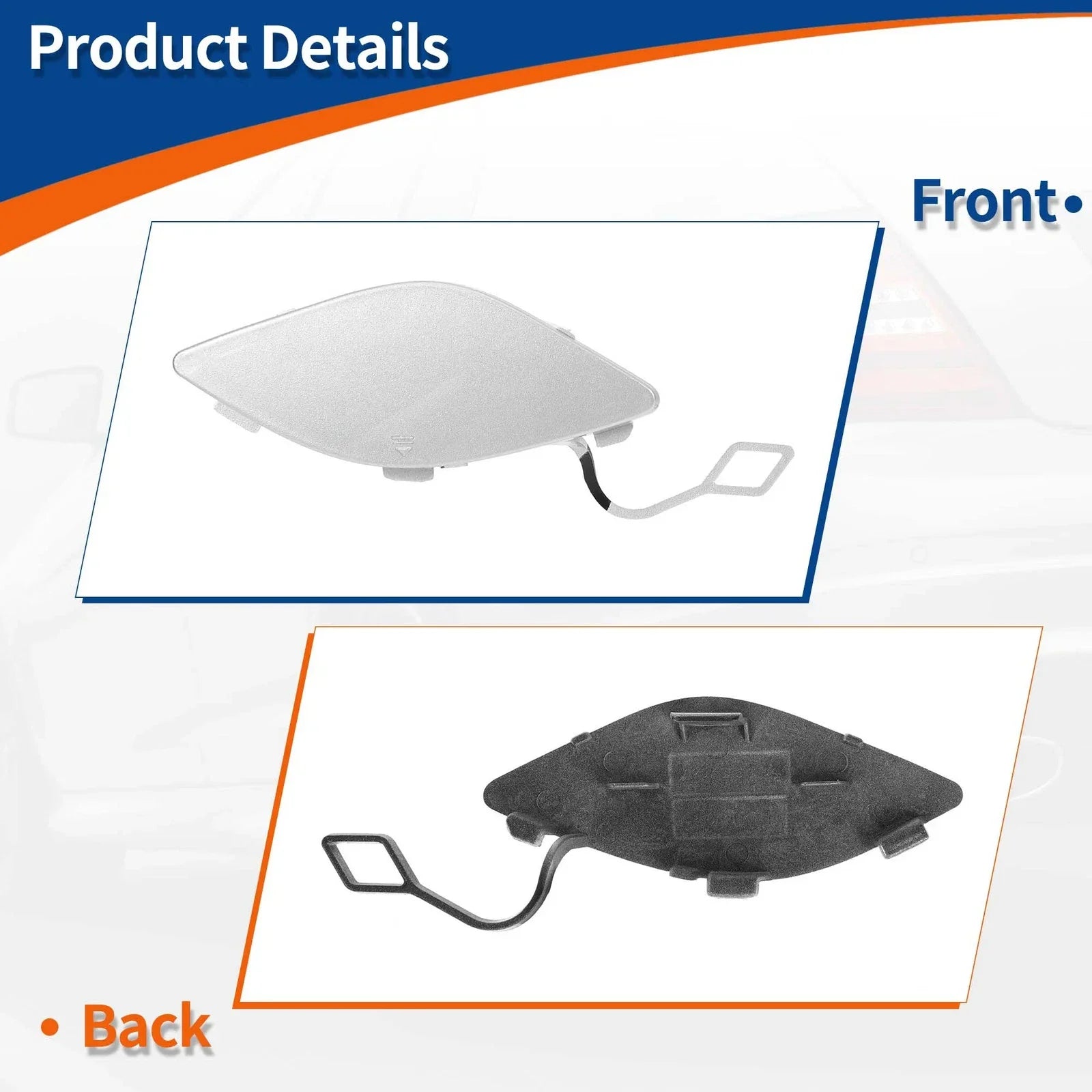 Front Car Bumper Tow Hook Cover for Mercedes-Benz (2012-2018) Silver Tone