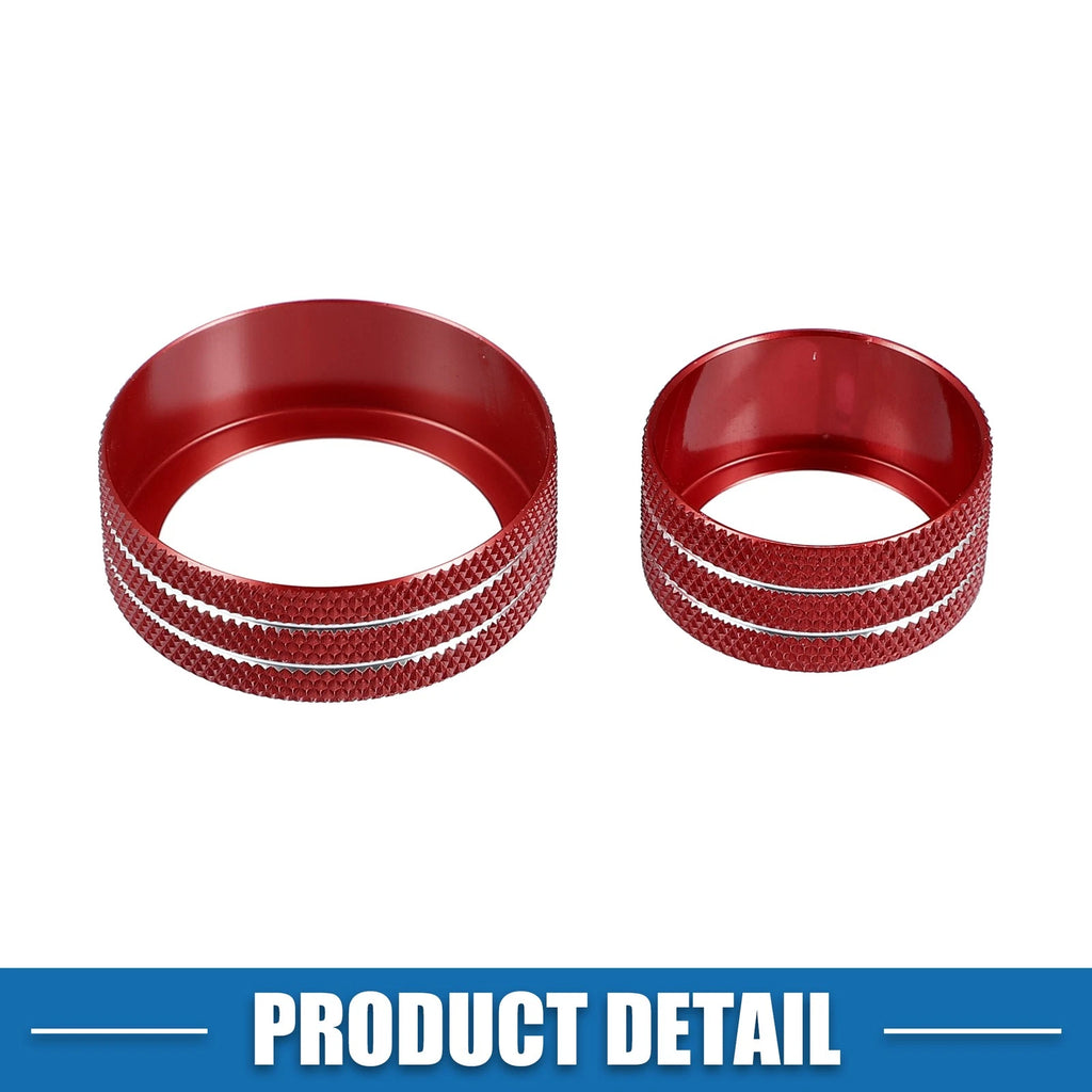 Set of 3 Console AC Audio Volume Knob Ring Covers for Chevy Malibu (2017–2022) Red