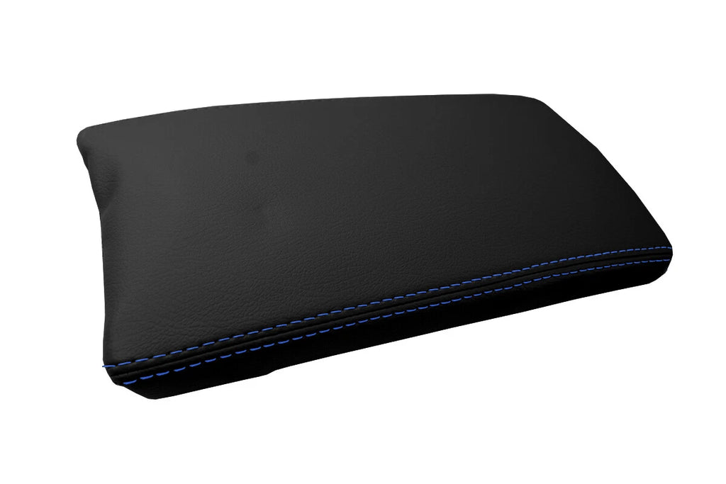 Leather Console Lid Armrest Cover for Toyota Prius (2010–2015) Blue Stitch