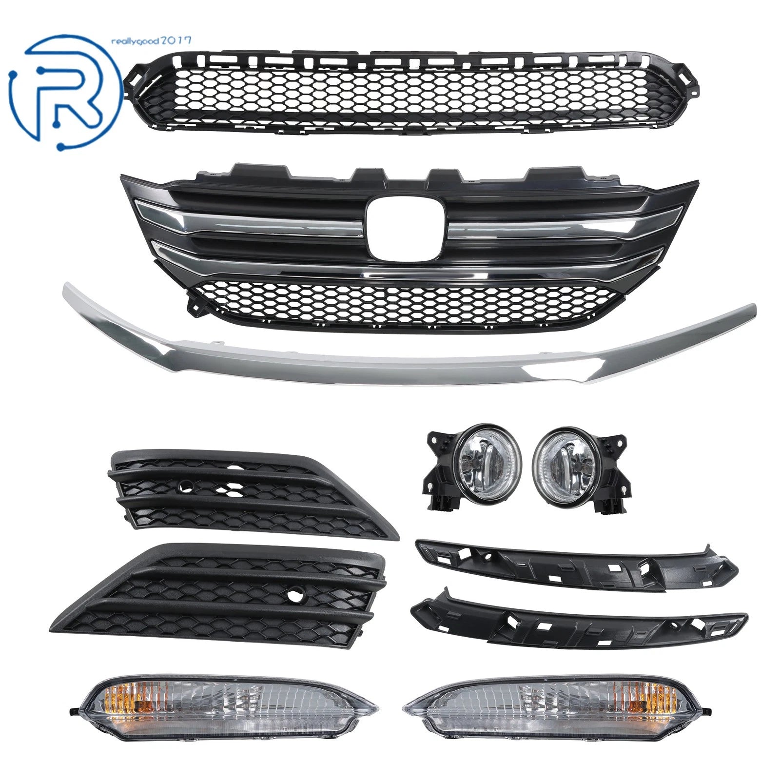 Grille & Fog Light Package for Honda Pilot Elite Touring (2016-2018)