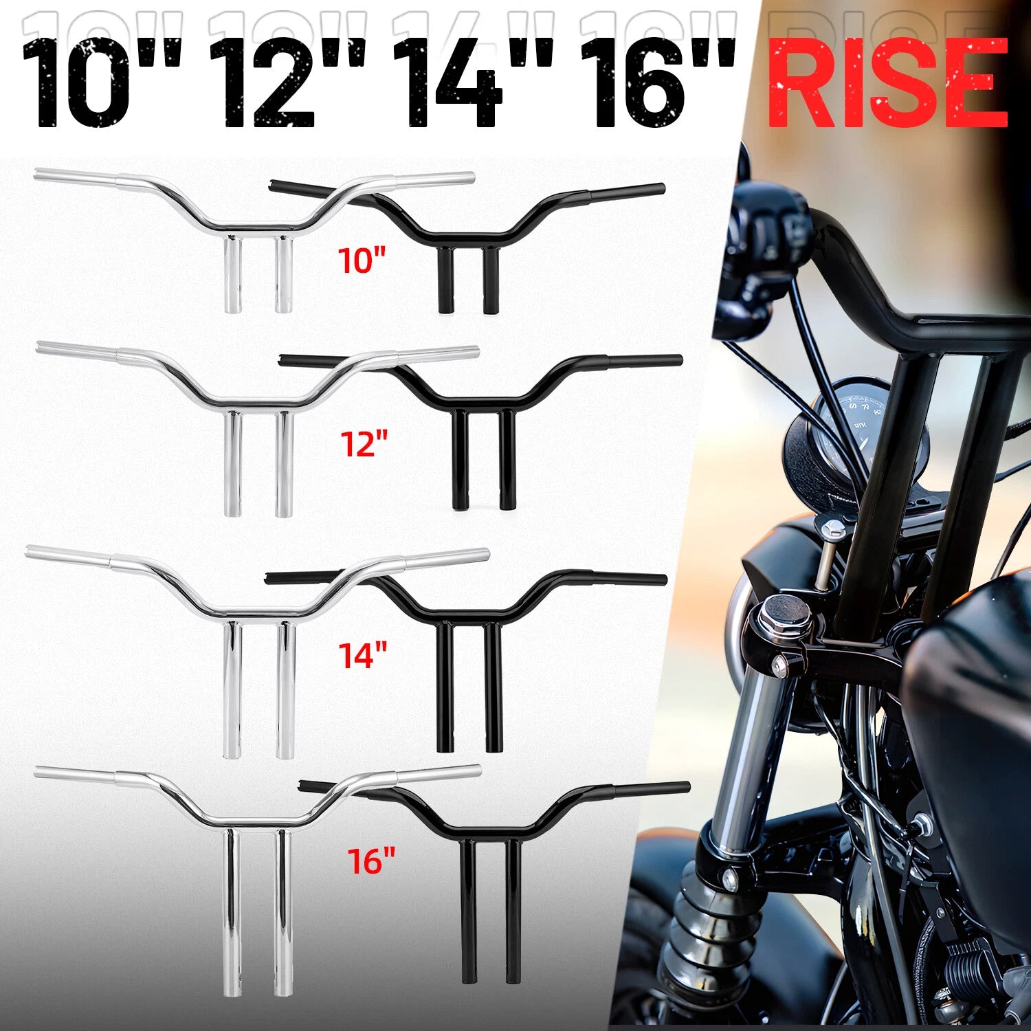 MX-T Bars Handlebar for Harley Road King, Softail, Dyna, Wide Glide (2000–2023)