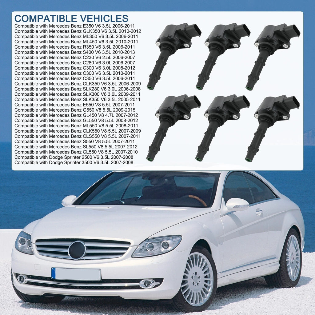 Set of 6 Ignition Coils for BMW 325i 328i 335 525 528 530 535 X3 X5 X6 (2006–2013)
