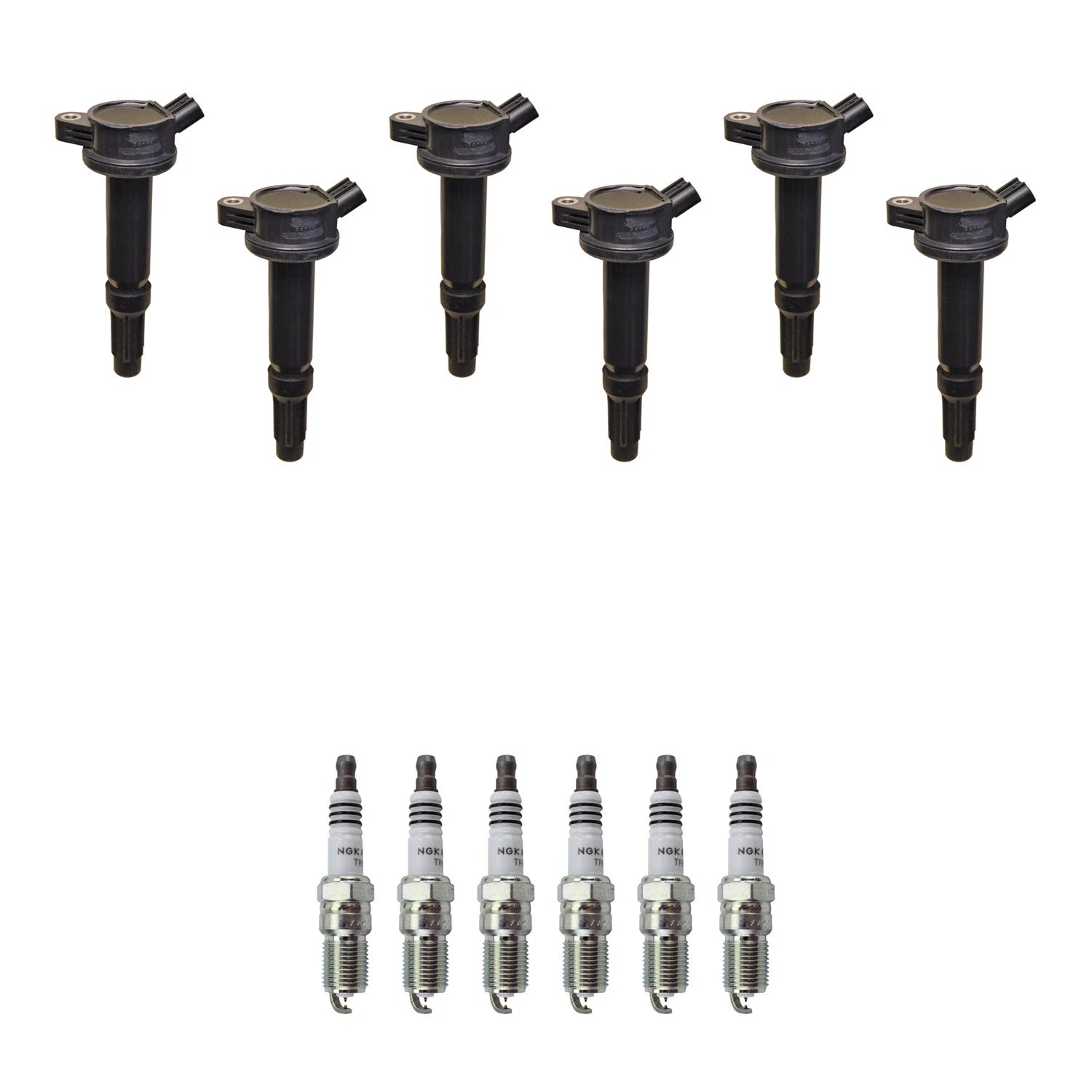 Set of 6 Ignition Coils & NGK Spark Plugs for Ford Escape, Fusion (2005–2012)