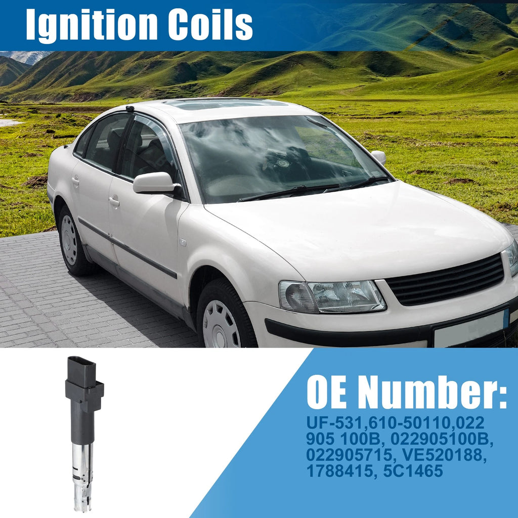 Ignition Coil Set of 2 for Volkswagen Passat, Audi TT (022905100B, 022905715A)