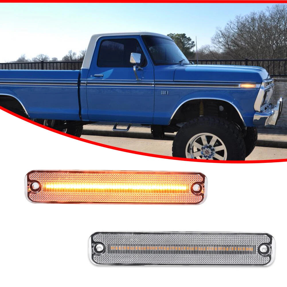 Front Side Marker Light Clear Lens Amber for Ford F100 F150 F250 (1978–1979)