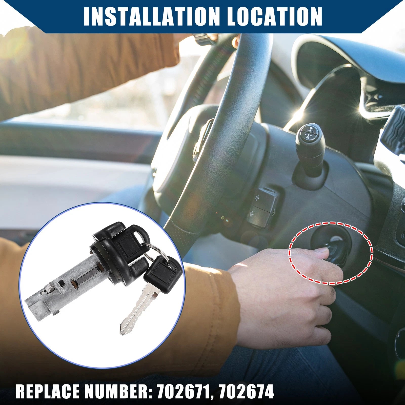 Ignition Switch Lock Cylinder w/ Key for Chevrolet GMC Yukon 