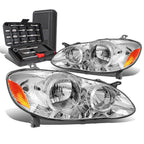 Pair Chrome Housing Amber Corner Headlight for Toyota Corolla (2003–2008)