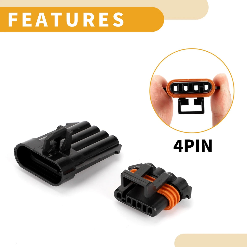 Set of 4 Pin Oxygen Sensor Waterproof Connector Plug for Buick 