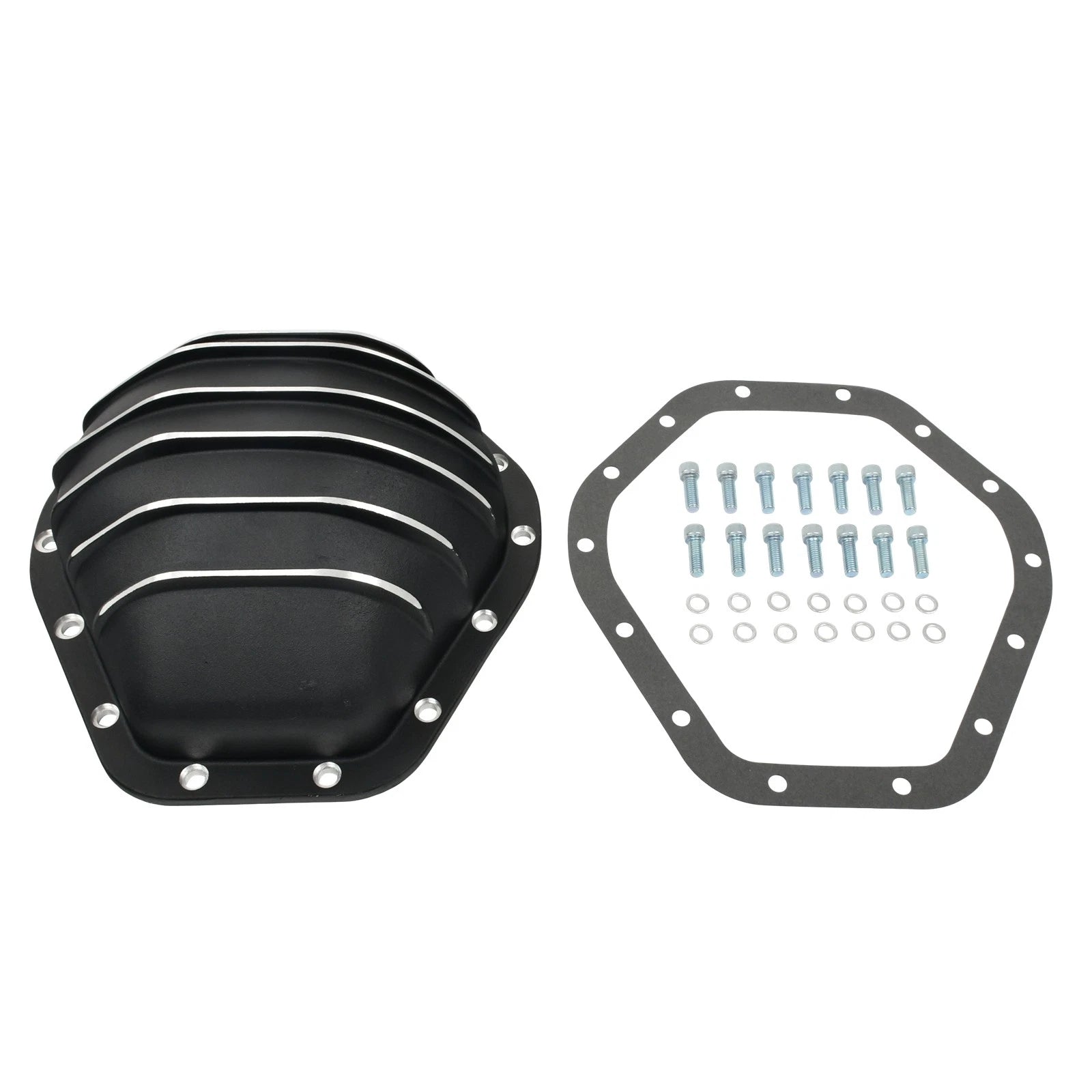 Black Aluminum Differential Rear Cover w/Gasket for Chevy 10.5" (14 Bolt)