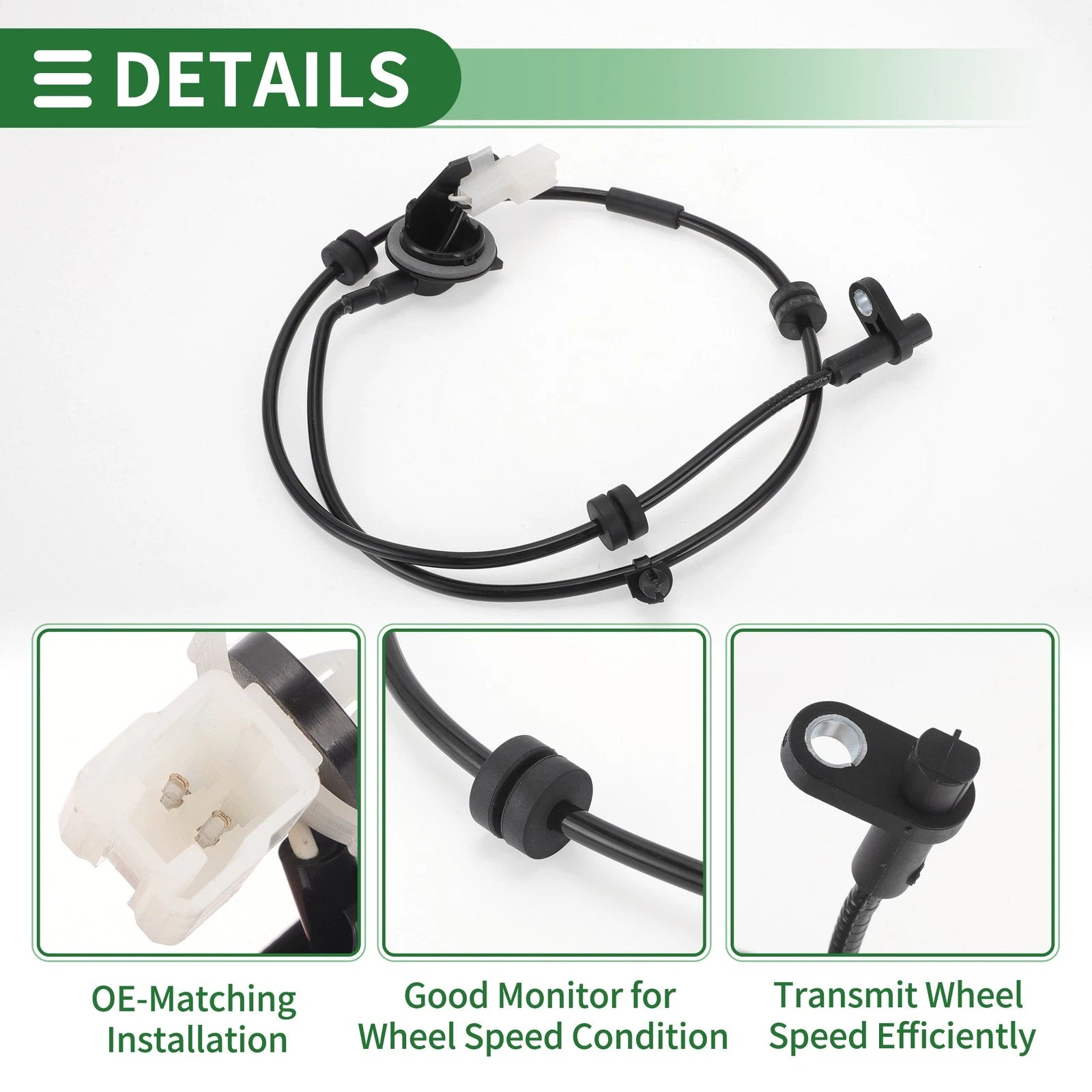 ABS Wheel Speed Sensor No.D6514371Y for Mazda 2 (2007–2014) Rear Left/Right
