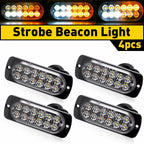 Amber/White Emergency Strobe Light for Car Truck 