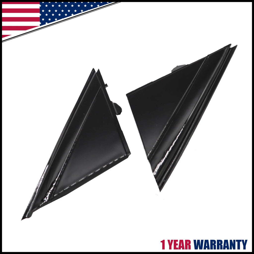Set of 2 Gloss Black Door Mirror Flag Cover Moldings for Fiat 500 (2012–2019)