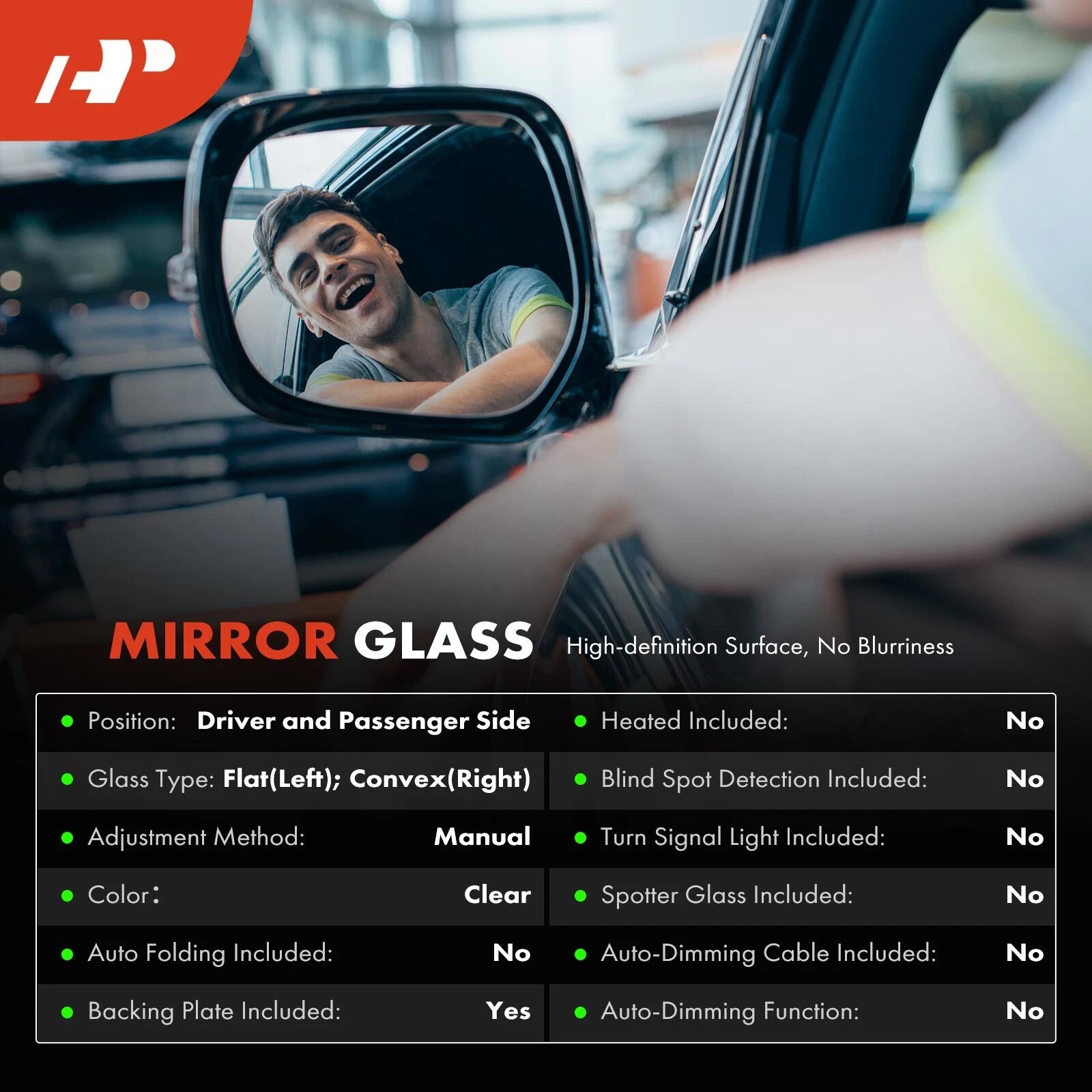 Manual Mirror Glass Pair for Chevrolet Spark (2016-2018) Hatchback