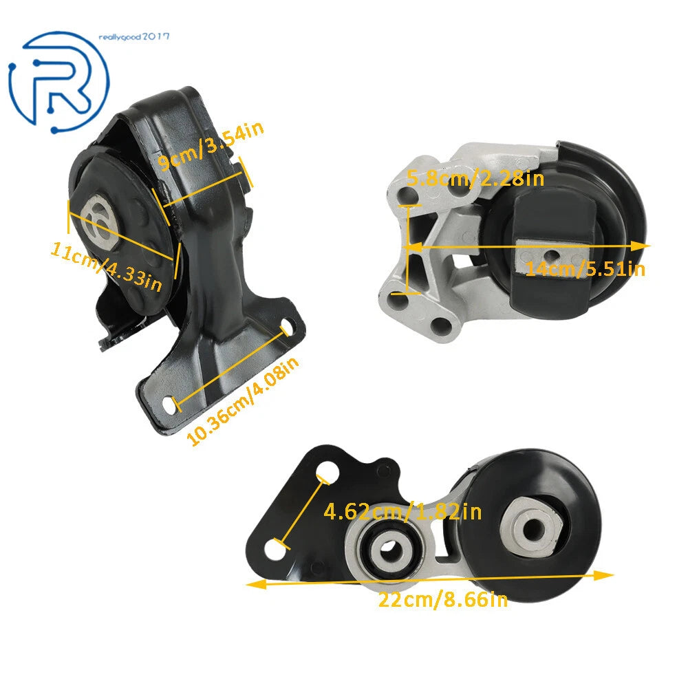 Set of 3 Motor & Trans Mounts for Ford Edge 3.5L 3.7L (2007–2014) A5431 A5342 A5605