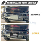 Distressed American Front Flag License Plate for Universal Fit (White)