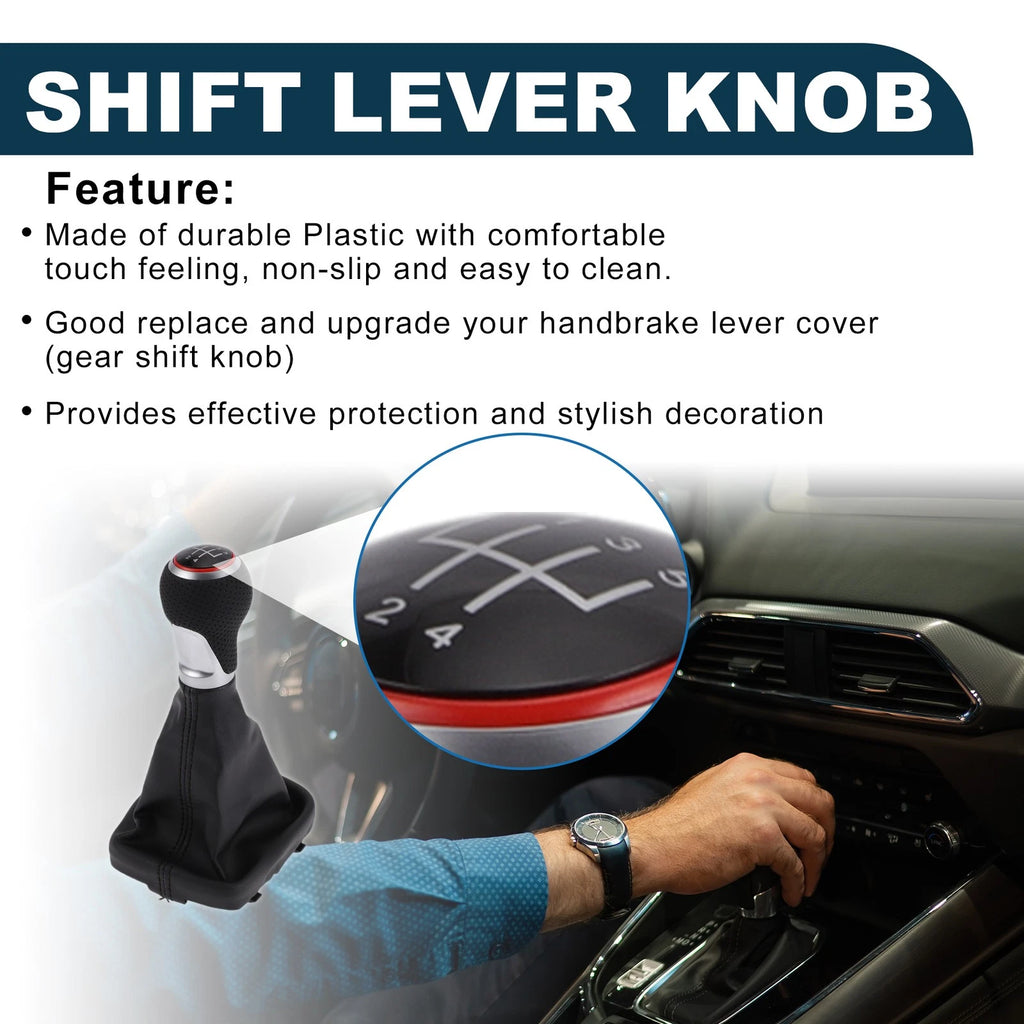 5 Speed Shift Knob with Boot Cover for Audi A3 S3 8P (2003–2013)