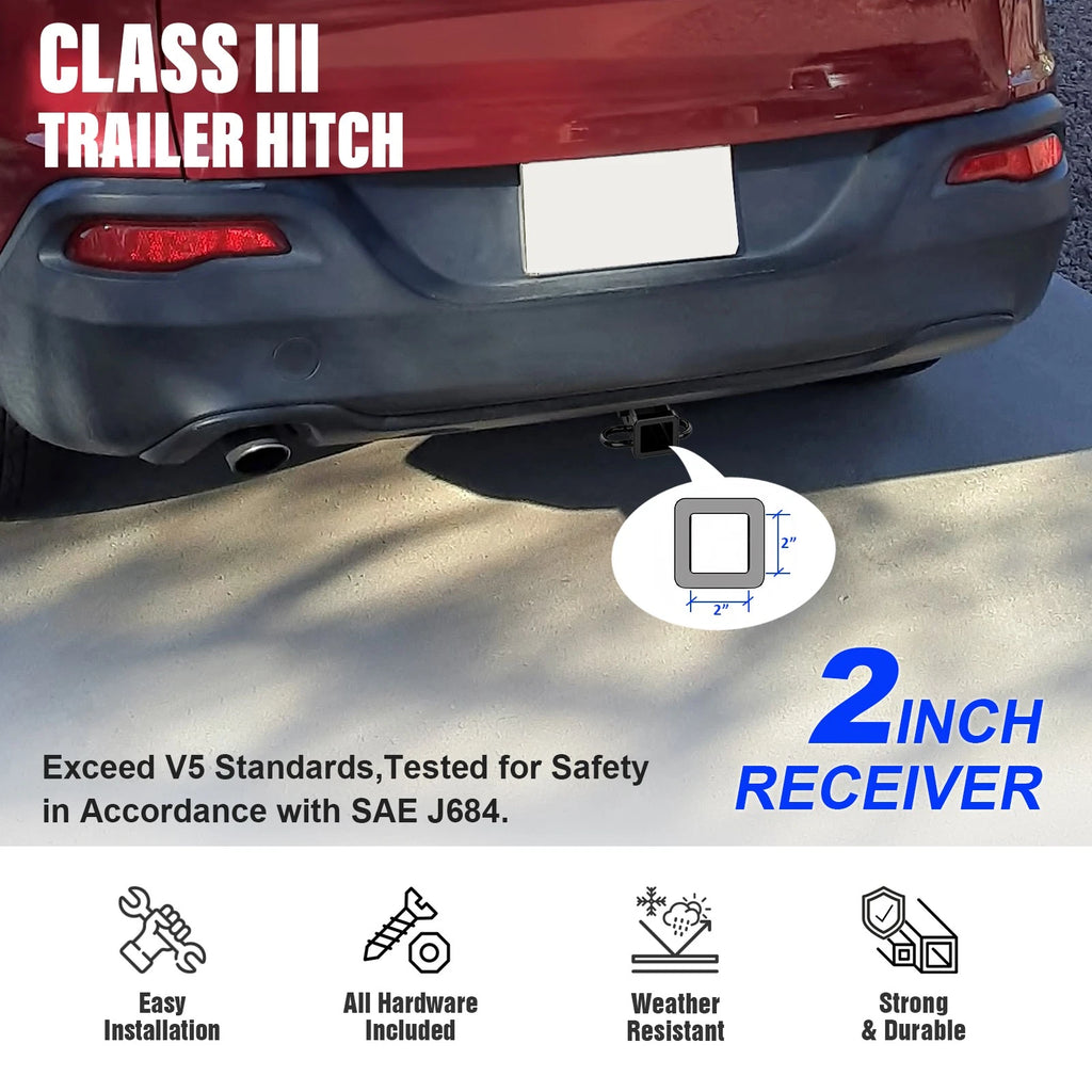 2 Inch Trailer Towing Hitch for Jeep Cherokee (2014-2018)