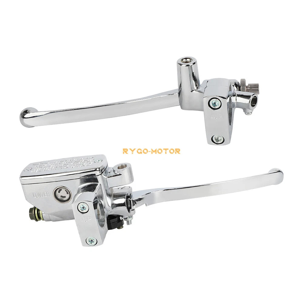 1" Hydraulic Brake Master Cylinder & Clutch Lever for Motorcycle (Chrome)