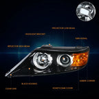 Driver Left Side Chrome Housing Amber Corner Headlight for Toyota Tundra (2014–2017)