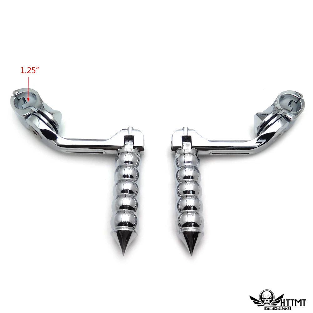 Chrome 5" Long Foot Pegs for Harley SuperLow 1200 (2011–2023)