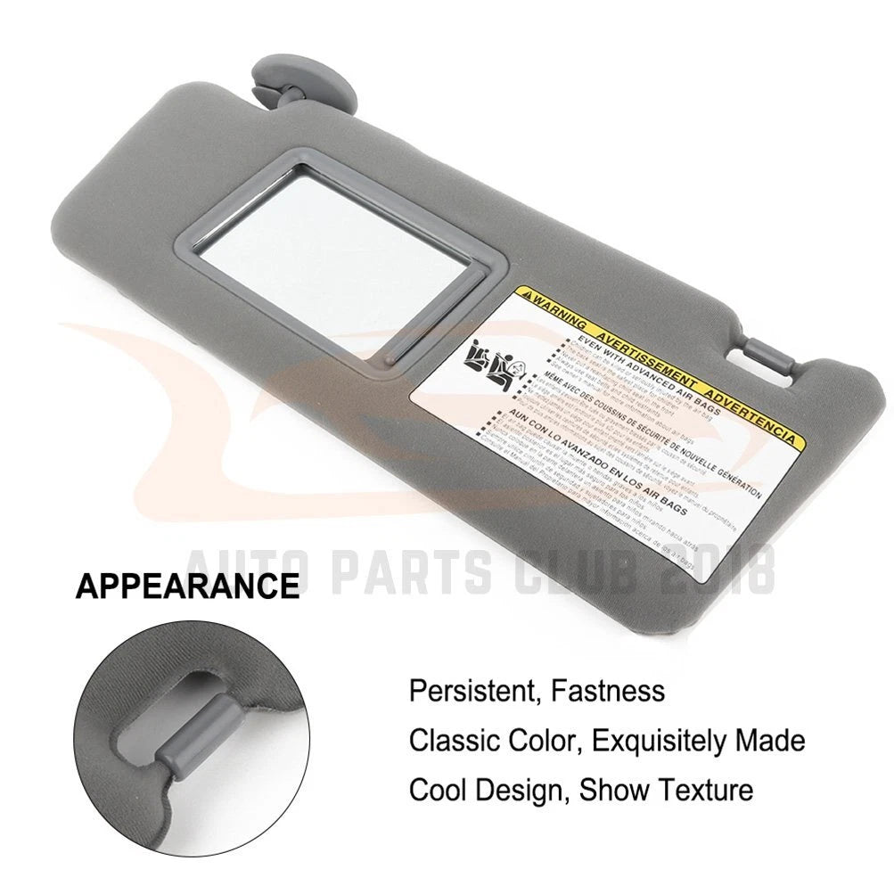 Driver Left Sun Visor for Toyota Tacoma (2005-2015) Med Gray with Extension