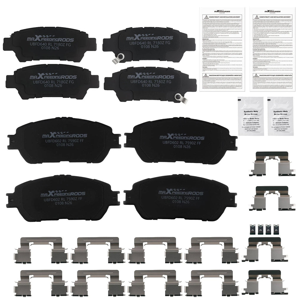 8pcs Ceramic Brake Pads Set for Toyota Sienna (2004–2010)