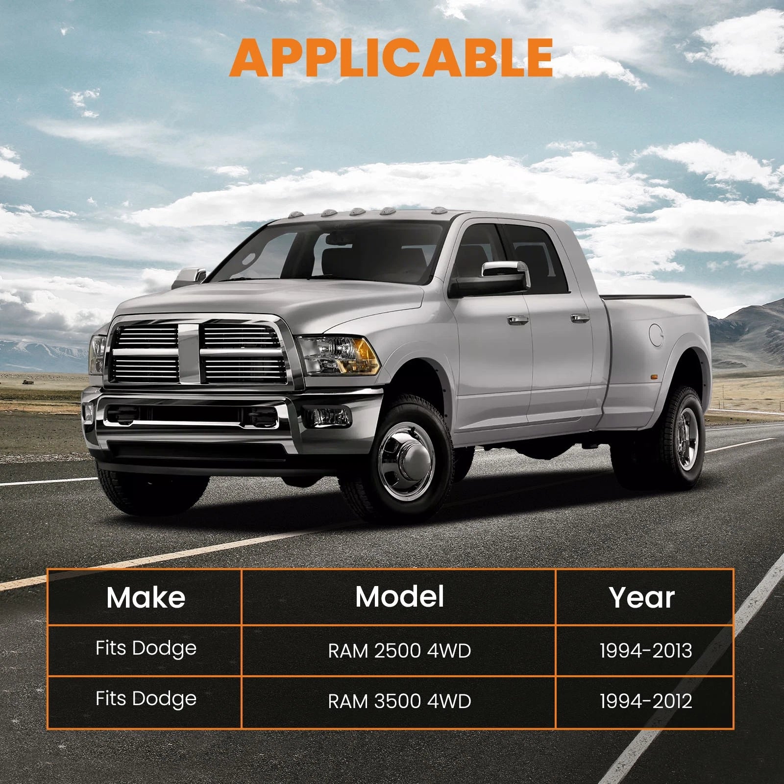 3" Front + 2" Rear Leveling Lift Kit for Dodge Ram 2500 3500 4WD (1994–2013)