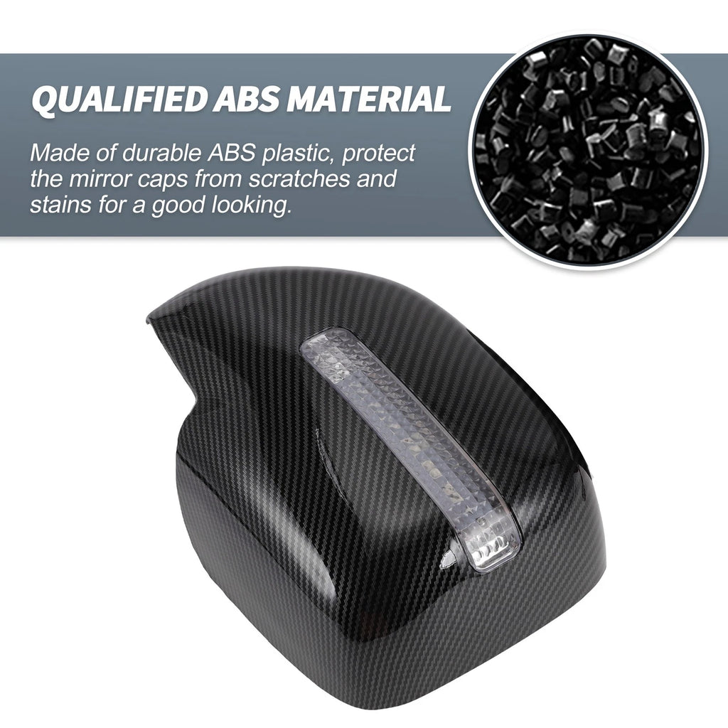 Pair Rearview Mirror Cover Overlay Black Carbon Fiber for Lexus LX470 (1998–2007)