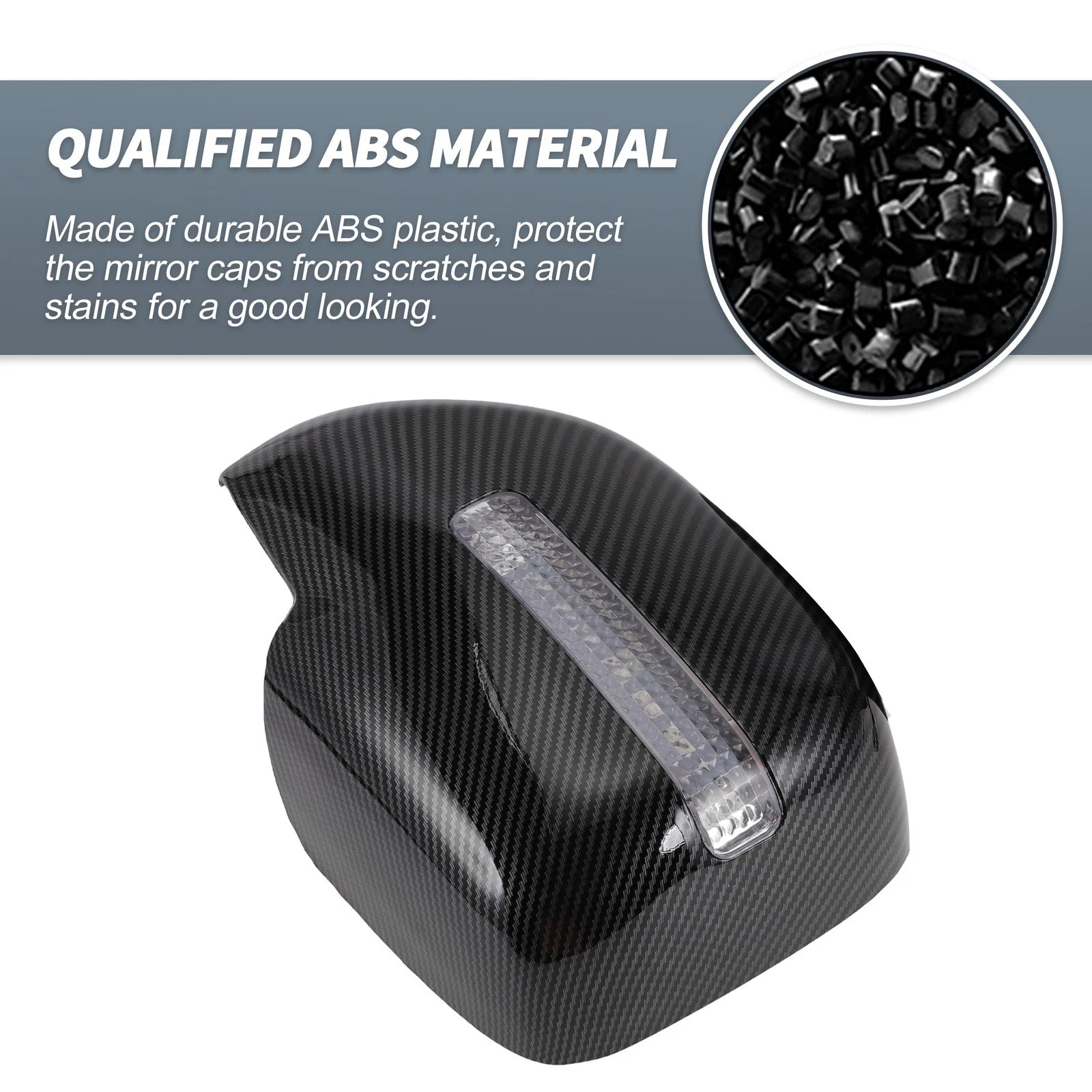 Pair Rearview Mirror Cover Overlay Black Carbon Fiber for Lexus LX470 (1998–2007)