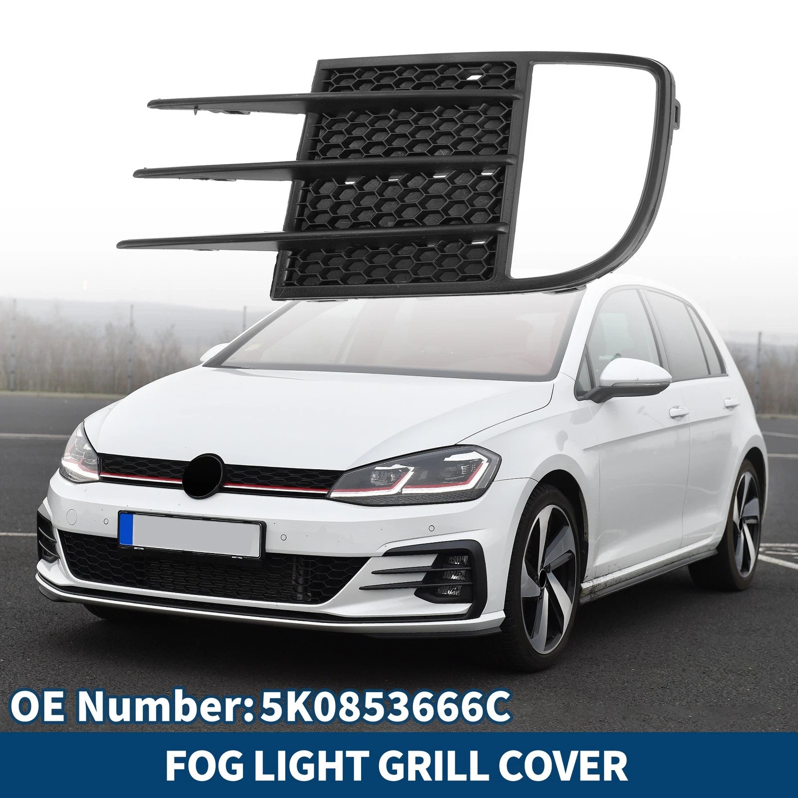 1pc Fog Light Grill for Volkswagen GTI (2010–2014) No. 5K0853666C